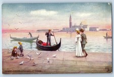 c1910's Venice Gondola Gondola Signor Italy Oilette Tuck Antique Postcard picture