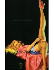 1945 Earl Moran Sexy Leg Show Sexy PinUp Stocking Up On Sugar Cheesecake Beauty picture