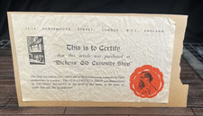 1960s Charles Dickens Old Curiosity Shop Certificate Portsmouth London Mounted picture