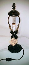 P.S.T. Industries Paul Sahlin Tiffany Lamp Base Accent Table Lamp + Orig Finial picture