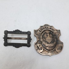 Belt Buckle W. Conclave KSF No 119 Shield Buck Wreath Masonic Knights Sherwood picture