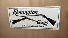 Porcelain Remington Guns Enamel Sign 20 x 9 Inches picture