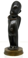 VINTAGE K.HAGENHAUER WIENER WERKSTATTE AFRICAN CHILD BRONZE FIGURE-WH 4.5