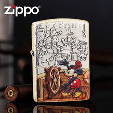 Armor Silver Plated Relief Painted Classic Mickey Mouse Zippo Lighter US picture