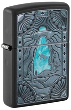 Zippo Cow Abduction Design Black Matte Windproof Pocket Lighter, 218-110390 picture