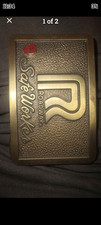 Vintage Roadway Express Safe Worker 1 Year Belt Buckle Brass Balfour USA Stamped picture