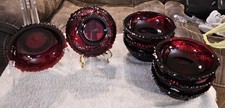 Avon Vintage 1876 CapeCod RubyRed Collection 5 1/4” Fruit/Dessert Bowls Set Of 8 picture