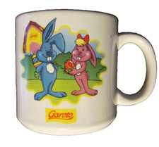 GAROTO Brazillian Candy Rabbits/Bunnies Ceramic Coffee Mug Cup Oxford RARE picture