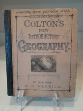 Antique 1882 Colton's Common School Geography Minnesota State Text Book EUC  picture