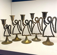 Vintage International Silver Co Angel Candle Holders Set 5 Silverplate India picture