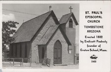 Tombstone, AZ: RPPC St. Paul's Episcopal Church Endicott Peabody Groton Postcard picture