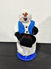 Gemmy Spinning Snowflake Snowman Miser Snowflake Vest Model FULLY WORKING W BOX picture