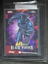 Black Panther 2026 Topps Chrome Marvel #BP-07 Red Wave Refractor 60 Years  /5 picture