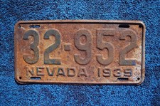 1939 NEVADA License Plate picture