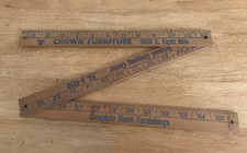 Vintage Detroit CROWN FURNITURE Tri-Fold Wooden Yard Stick with Eight Mile picture
