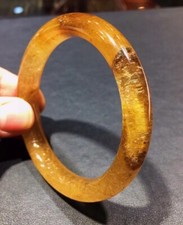 56.5mm Top Natural Rutilated Quartz Healing Crystal Bracelet Reiki Gift AAAAA+ picture