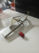Vintage A&J Ecko Red Wood Handle Hand Crank Mixer Beater fits 7.5