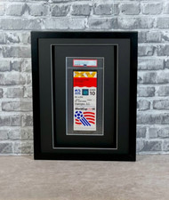 BLACK SHADOW BOX/FRAME FOR PSA GRADED TICKETS W/2 ACID-FREE MATS & UV PROTECTON picture