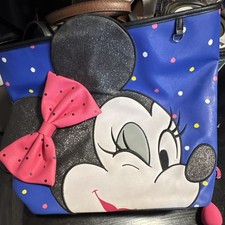 Dooney & Bourke Disney Minnie Mouse Large Blue Polka Dot Tote Shoulder Bag picture