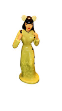 VTG YONA of California Asian Chinoiserie figurine yellow dress black accents 11