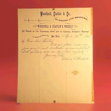 1871 Victoria Woodhull ALS - Elizabeth Cady Stanton 1st Women's Presidential Run picture