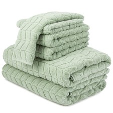 Alusa Home 700 GSM 6 Piece Zero-Twist Long-Staple Cotton Towel Set - Eucalyptus picture