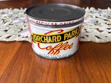 Vintage Orchard Park keywind coffee tin, Orchard Park Foods, Inc. Buffalo, NY picture