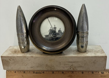 WWII MILITARY TRENCH ART 88cm FLAK 18 SHELL 1938 w PHOTO GERMAN ARTILLERY CREW picture
