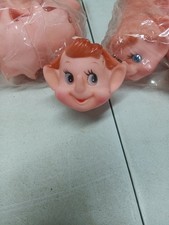 Vintage Christmas Rubber Elf Pixie Heads For Crafting NOS Korea Lot of 12 picture