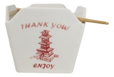 Oriental Buddha Pagoda Asian Takeout To Go Box Serving Bowl With Chopsticks Set picture