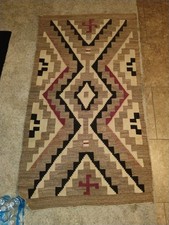 Antique 1920-1930s Navajo Whirling Logs Weaving 74.5