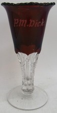 Antique Flashed Ruby Souvenir Glass 6