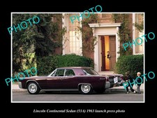 OLD POSTCARD SIZE PHOTO OF 1963 LINCOLN CONTINENTAL SEDAN LAUNCH PRESS PHOTO 2 picture