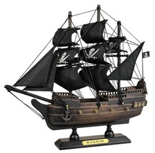 Wooden Pirate Ship Model Black Pearl Sailing Ship Decor 10
