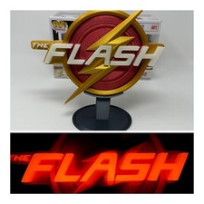 3D Printed FLASH (GITD) w TEXT TV LOGO Fan Sign for your Funko & collectibles picture
