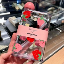 Cute Original Starbucks Crossover Kate Spade 14oz Plastic Strawberry Tumbler picture
