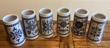 Anheuser Busch Budweiser CS 11 Blue Delft Steins 1977 Ceramarte Full Set Of 6 picture