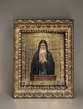 Orthodox Icon Saint Simeon Stylites the Elder - Pillar Dwelling 12x15 cm (5”x6”) picture