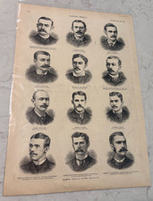Original 1885 Harpers Weekly Champion Baseball Players Single Page Ewing Kelly picture