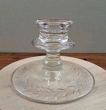 Vtg Fostoria Etched Bottom Clear Glass Single Candlestick Replacement Pc 2.75 in picture