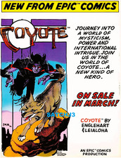 1980's COYOTE STEVE LEIALOHA ART ORIGINAL PROMO POSTER PRINT MARVEL COMICS RARE picture