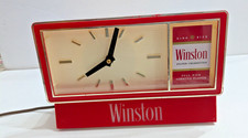 Vintage Winston Cigarettes Plastic  Light Up Clock-Lights Ups & Keeps Time NICE picture