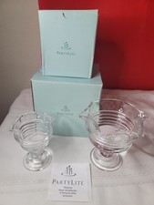 2 pcs Partylite P7626 Sundae Pillar & P7624 Sundae Votive Holders picture