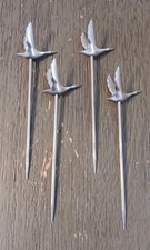 Set Of 4 Grey Goose Stainless Steel Olive Picks picture