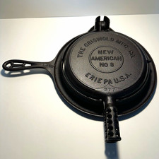 The Griswold Mfg. Co. New American No 8 Cast Iron Stovetop Waffle Iron picture