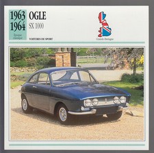 1963-1964 Ogle SX 1000 British Sports Car Photo Spec Sheet Info French Card picture