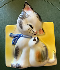1950’s Vintage Grantcrest Hand Painted Japan Porcelain Cat Planter picture
