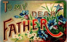 1910's TO MY DEAR FATHER to REDDEN DELAWARE EMBOSSED VICTORIAN ANTIQUE POSTCARD picture