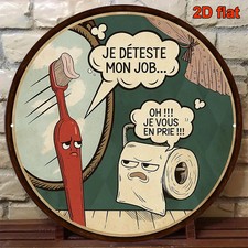 Funny French Bathroom Vintage Toilet Paper Tin Metal Signs Home Décor 8x8  picture