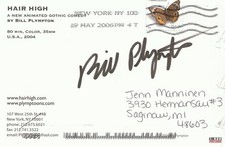 Bill Plympton cartoonist Signed Hair High Postcard picture